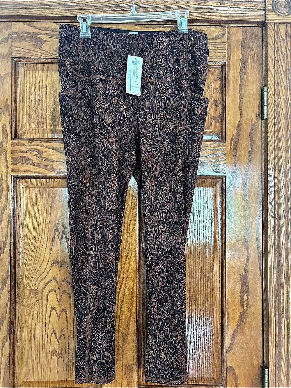 NWT Chico's Zenergy So Slimming Brown Python Pocket Legging Leggings Medium